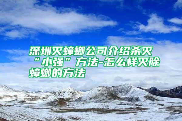 深圳灭蟑螂公司介绍杀灭“小强”方法-怎么样灭除蟑螂的方法